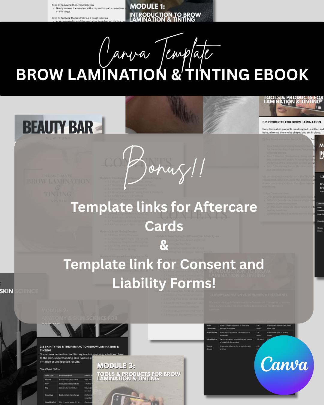 BROW LAMINATION TRAINING BOOK TEMPLATE