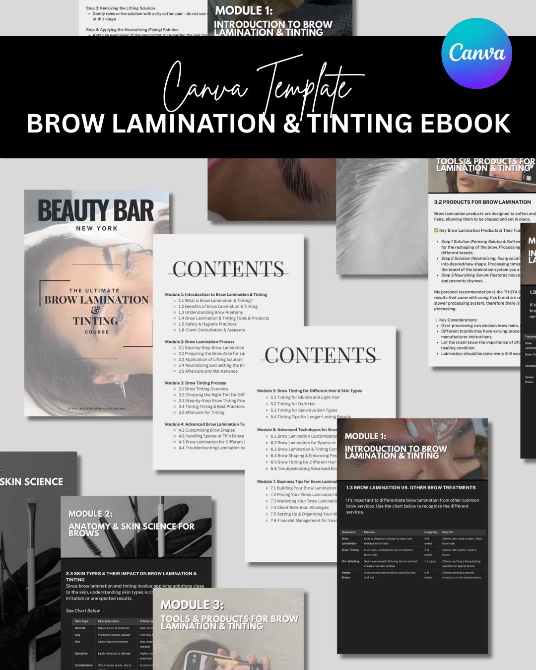 BROW LAMINATION TRAINING BOOK TEMPLATE