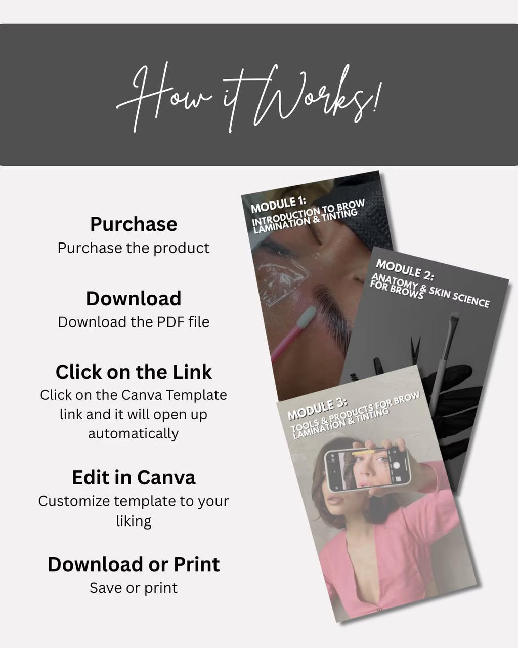 BROW LAMINATION TRAINING BOOK TEMPLATE