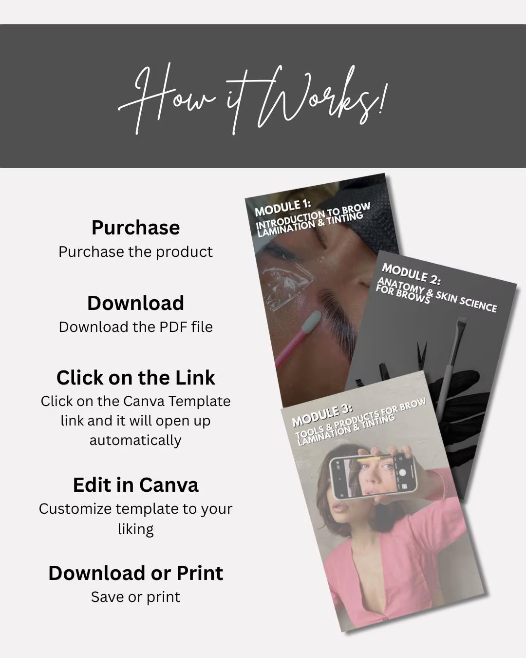 BROW LAMINATION TRAINING BOOK TEMPLATE