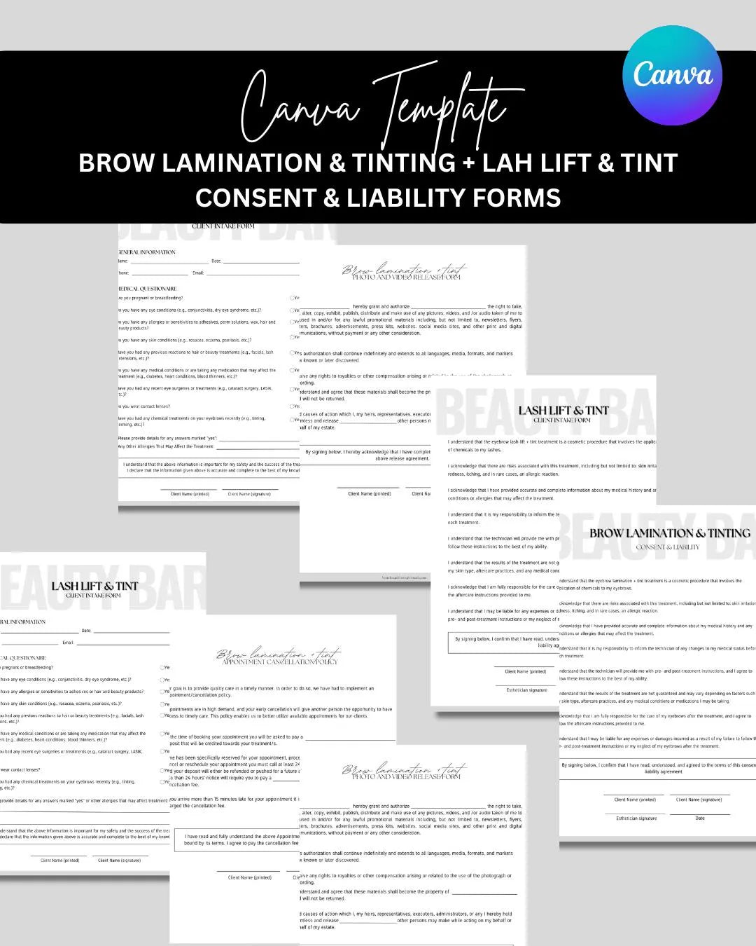 BROW LAMI & LASH LIFT CONSENT & LIABILITY FORMS